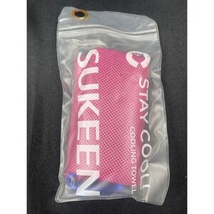 Sukeen Stay Cool Cooling Towel Pink Microfiber Mesh with Reusable Carry Pouch